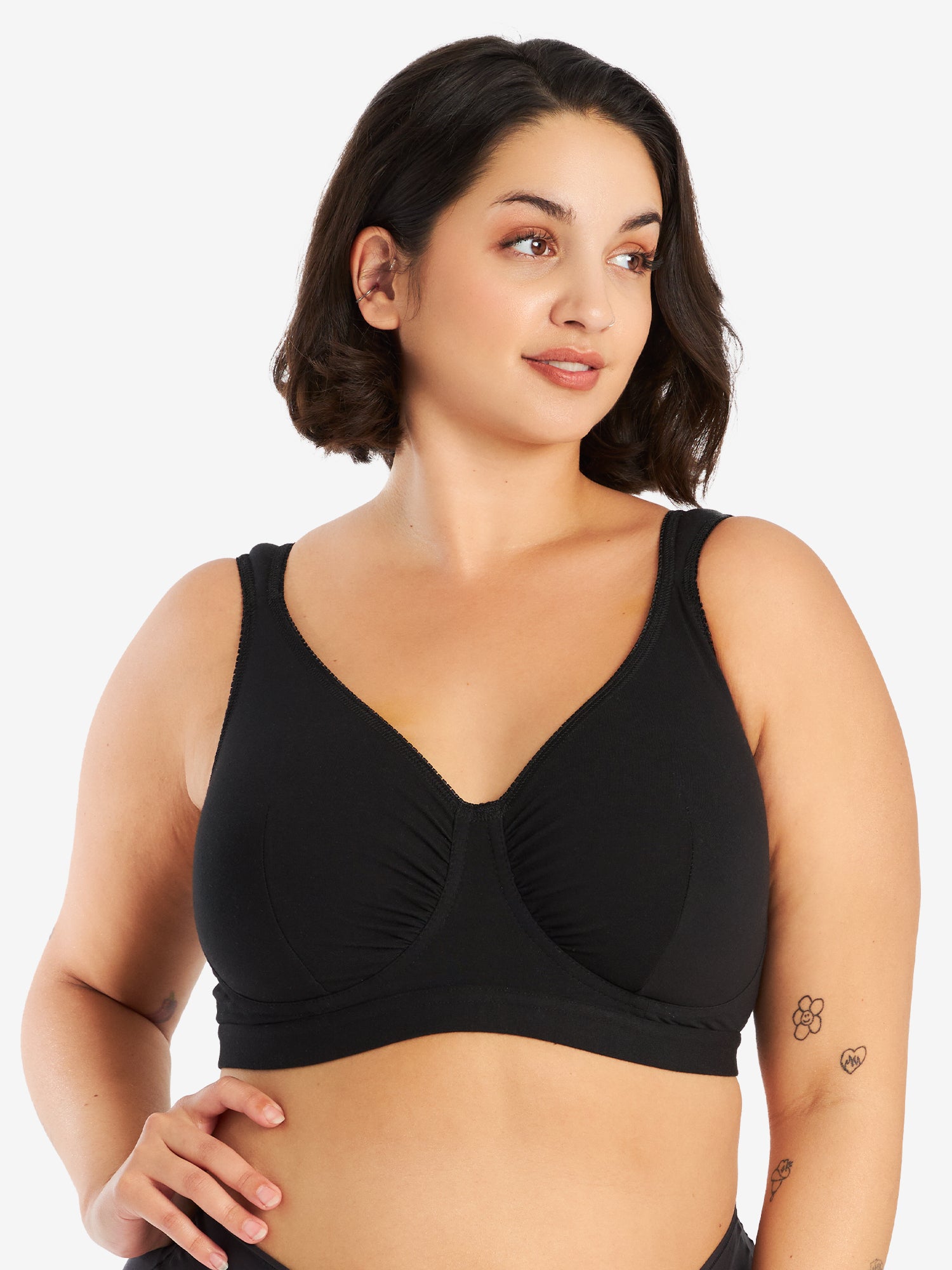 Z-I2-3 US Comfort Choice 100% Cotton Wire-Free Full Coverage Lightweight  Bras