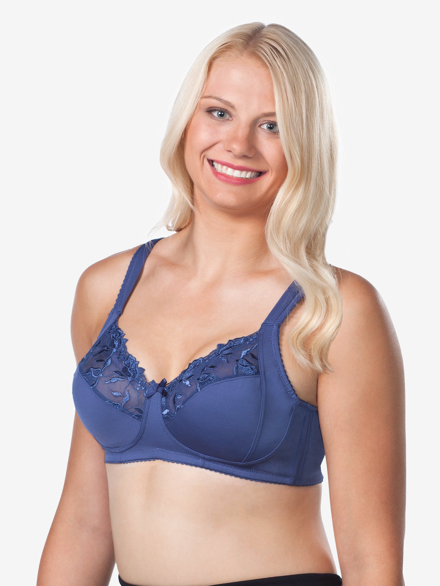 The Jayne - Lace Half-Cup Wirefree Bra – Leading Lady Inc.