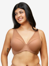 The Jolene - Perfect Plunge Underwire Bra - Mocha,34DD