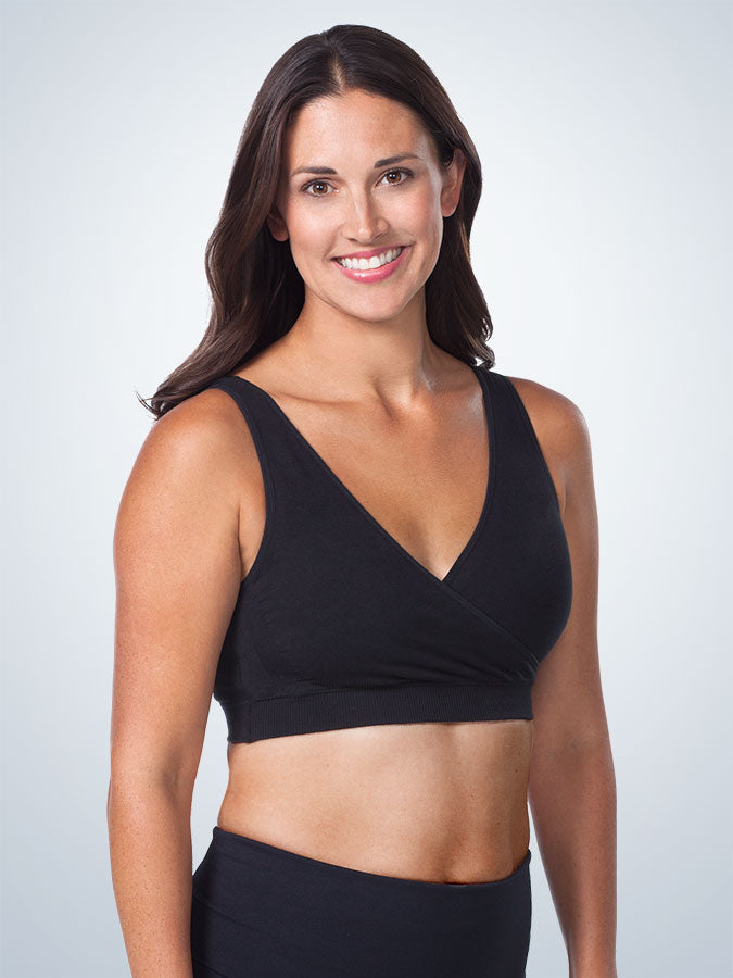 The Harmony - Cotton Crossover Sleep And Leisure Bra 2-Pack - Black & Nude 2PK,S