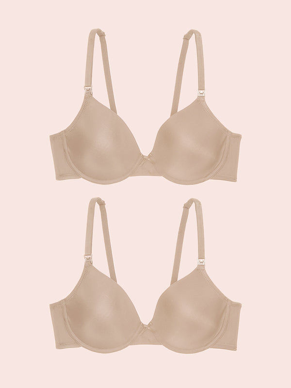 The Dorothy - Dreamy Comfort Underwire Maternity To Nursing Bra 2-Pack - Warm Taupe 2PK,34B