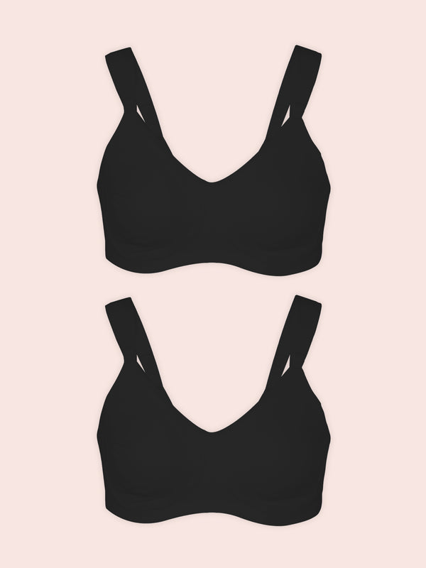 The Vivien - Sport Wirefree Nursing Bra 2-Pack - Black 2PK,36B