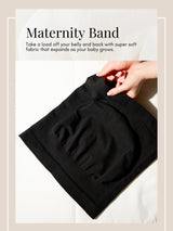 Side view of maternity support band in jet black