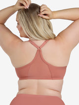 The Luna - Front-Closure Racerback Power Mesh Bra - Canyon Clay,34DD