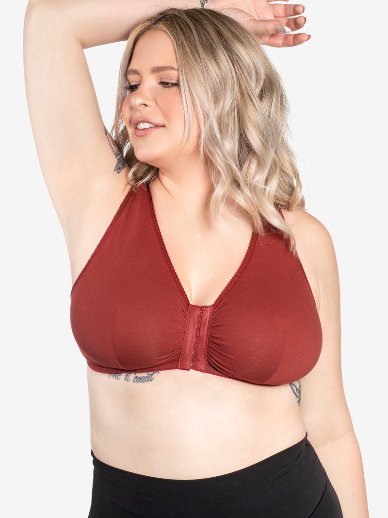 Leading Lady Meryl Cotton Front Closure Bra (110)- Toasted Toffee