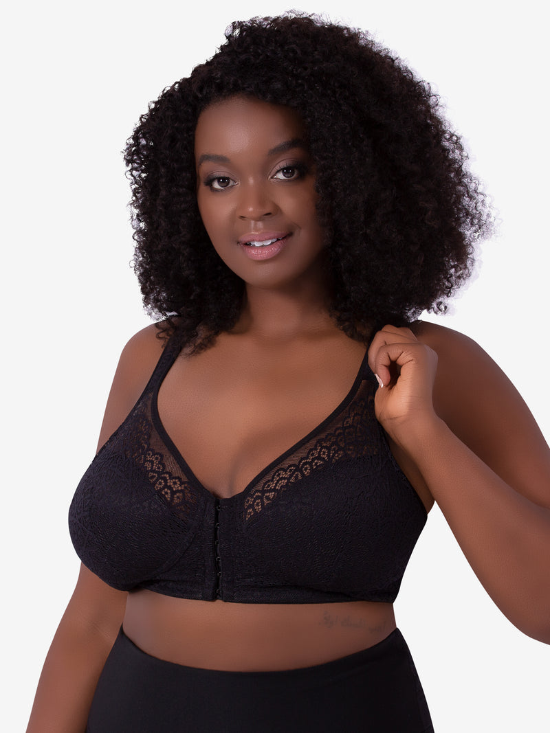 The Nola - Lace Wirefree Front-Closure Bralette – Leading Lady Inc.