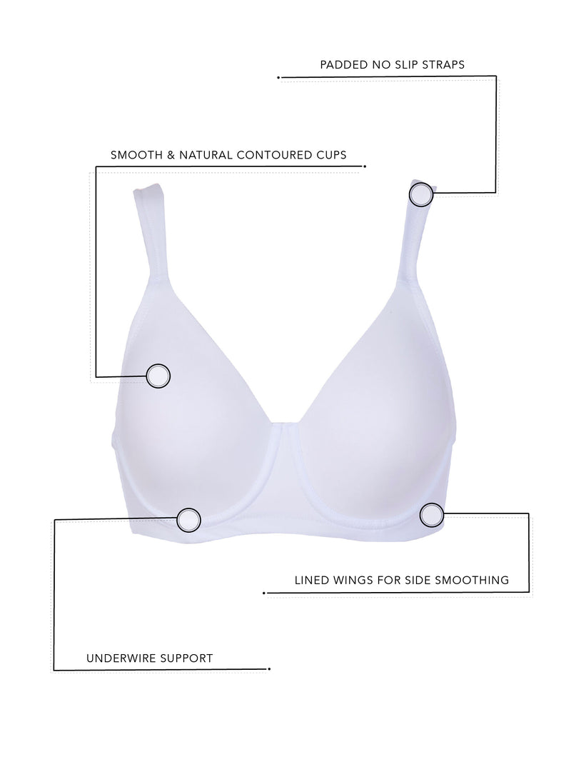 Women's Bra Plus Size Smooth Underwire Non Padded Full Coverage T