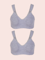 The Vivien - Sport Wirefree Nursing Bra 2-Pack - Heather Grey - 2PK,36B