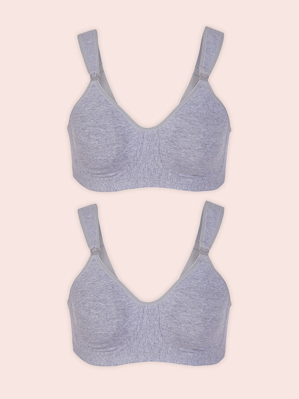 The Vivien - Sport Wirefree Nursing Bra 2-Pack - Heather Grey - 2PK,36B