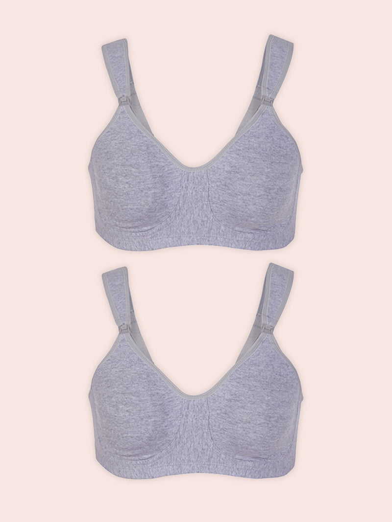 The Vivien - Sport Wirefree Nursing Bra 2-Pack - Heather Grey - 2PK,36B