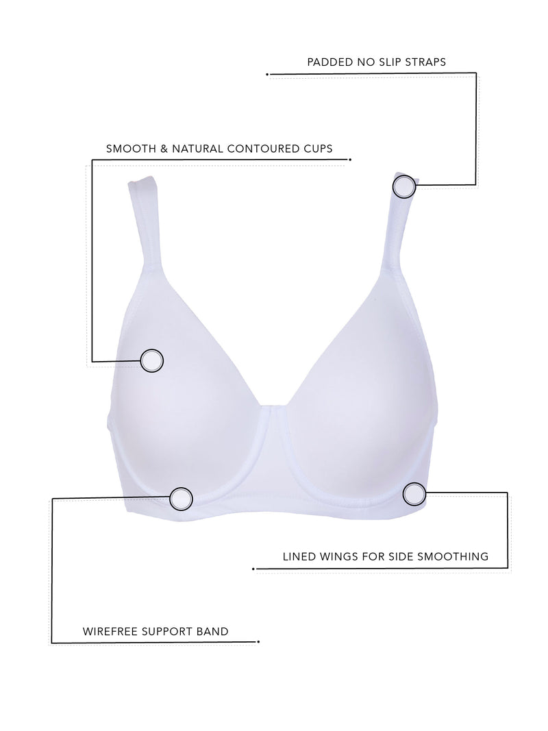 The Brigitte Full Coverage - Padded Wirefree T-Shirt Bra - Watercolor Leopard,36B