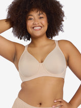 The Brigitte Full Coverage - Padded Wirefree T-Shirt Bra - Sand,38A