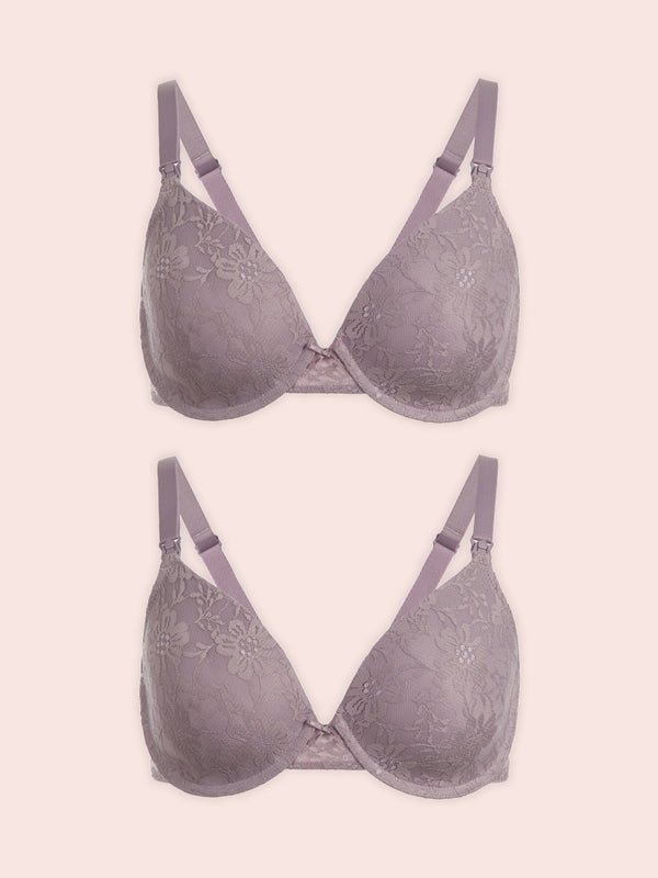 The Dorothy - Dreamy Comfort Underwire Maternity To Nursing Bra 2-Pack –  Leading Lady Inc.