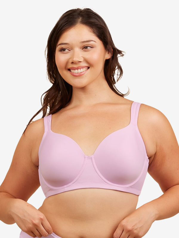 The Brigitte Full Coverage - Padded Wirefree T-Shirt Bra - Orchid Bouquet,38A