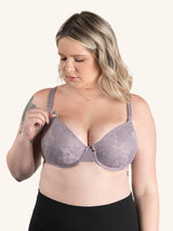 The Paulette - Underwire Allover Lace Nursing Bra 2-Pack - Baked Blush Tone Quail - 2PK,34C