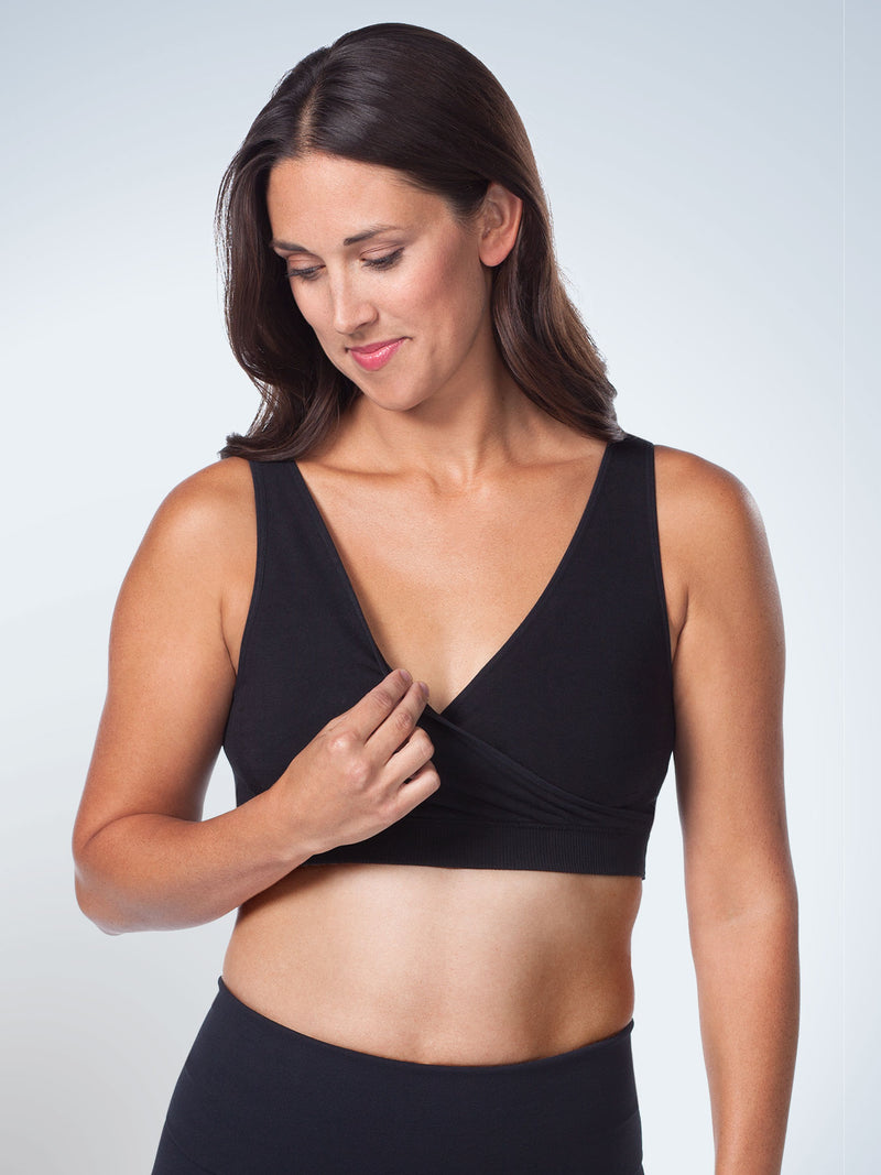 The Harmony - Cotton Crossover Sleep And Leisure Bra 2-Pack - Black 2PK,S