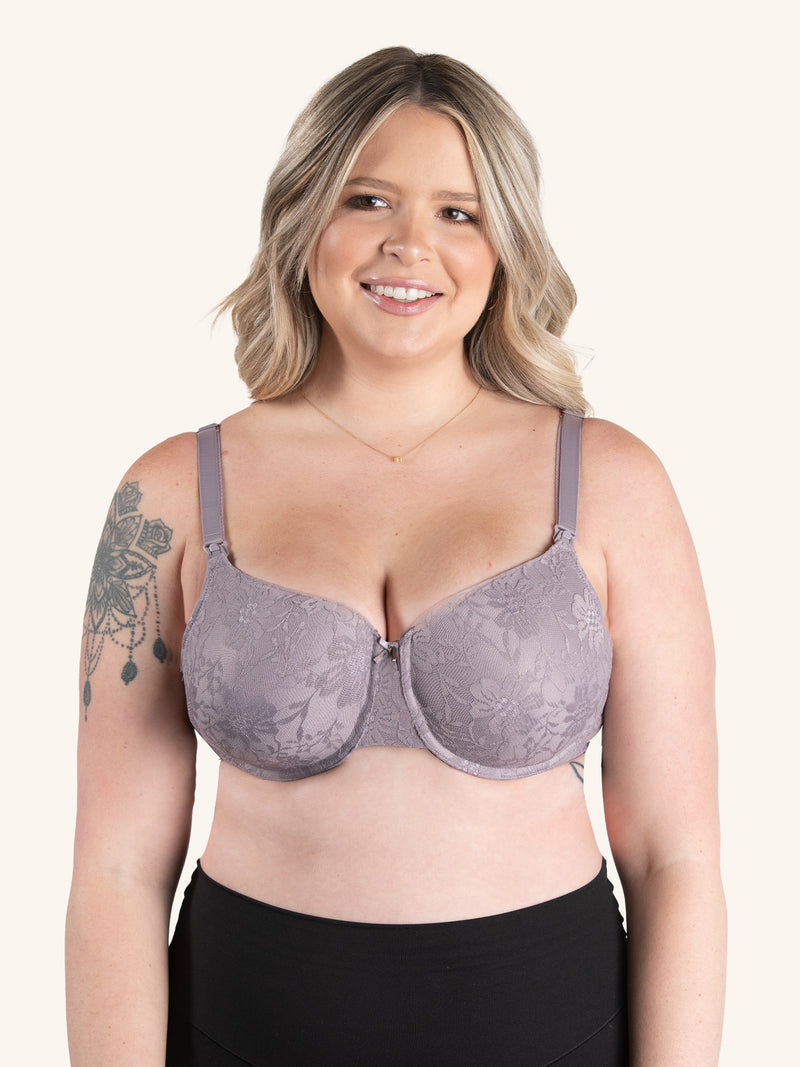 The Paulette - Underwire Allover Lace Nursing Bra 2-Pack - Baked Blush Tone Quail - 2PK,34C