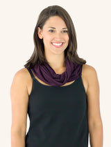 Front view of nursing cover in dark purple