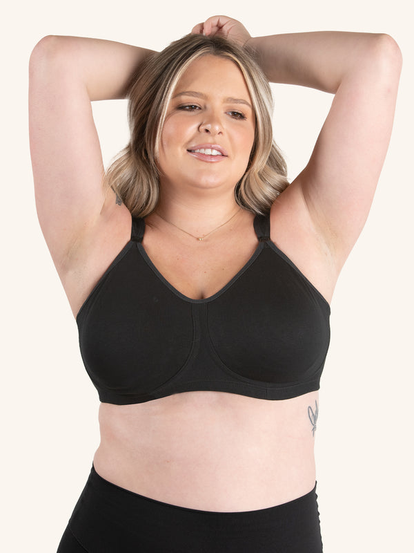 The Vivien - Sport Wirefree Nursing Bra 2-Pack - Black & Grey 2PK,36B