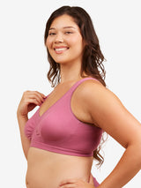 The Evie - All-Day Cotton Comfort Bra - Raspberry Rose,36AB