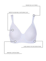 The Brigitte Full Coverage - Padded Wirefree T-Shirt Bra - Baltic Blue,38C