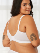 The Evie - All-Day Cotton Comfort Bra - White,34CDDD