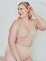 The Brigitte Full Coverage - Padded Wirefree T-Shirt Bra - Sand,38A