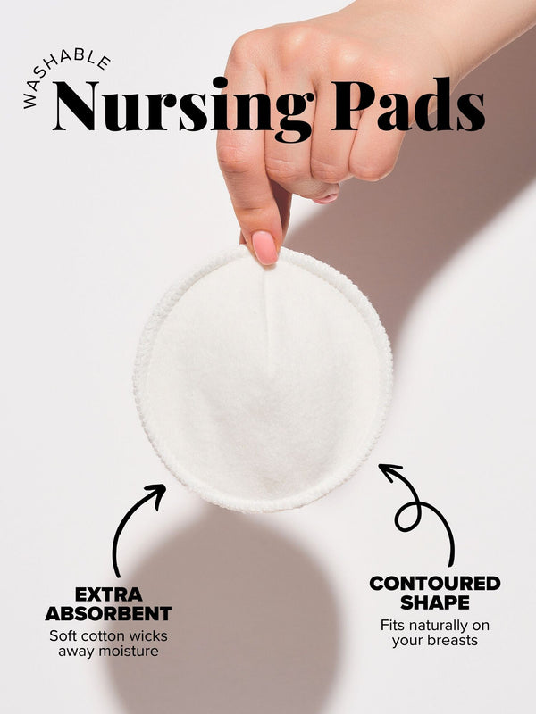 Front view of nursing pads in white