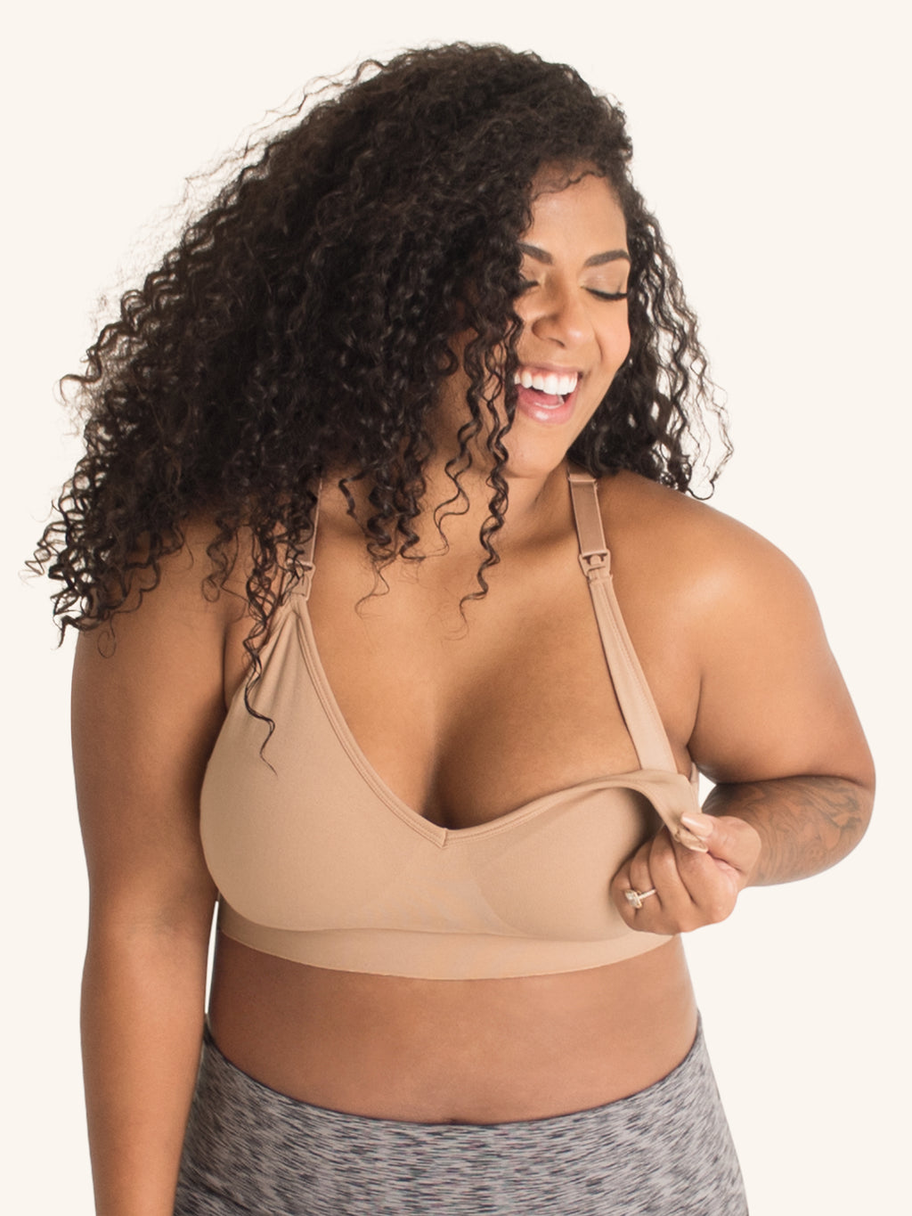 Taupe Two Toned Sports Bra