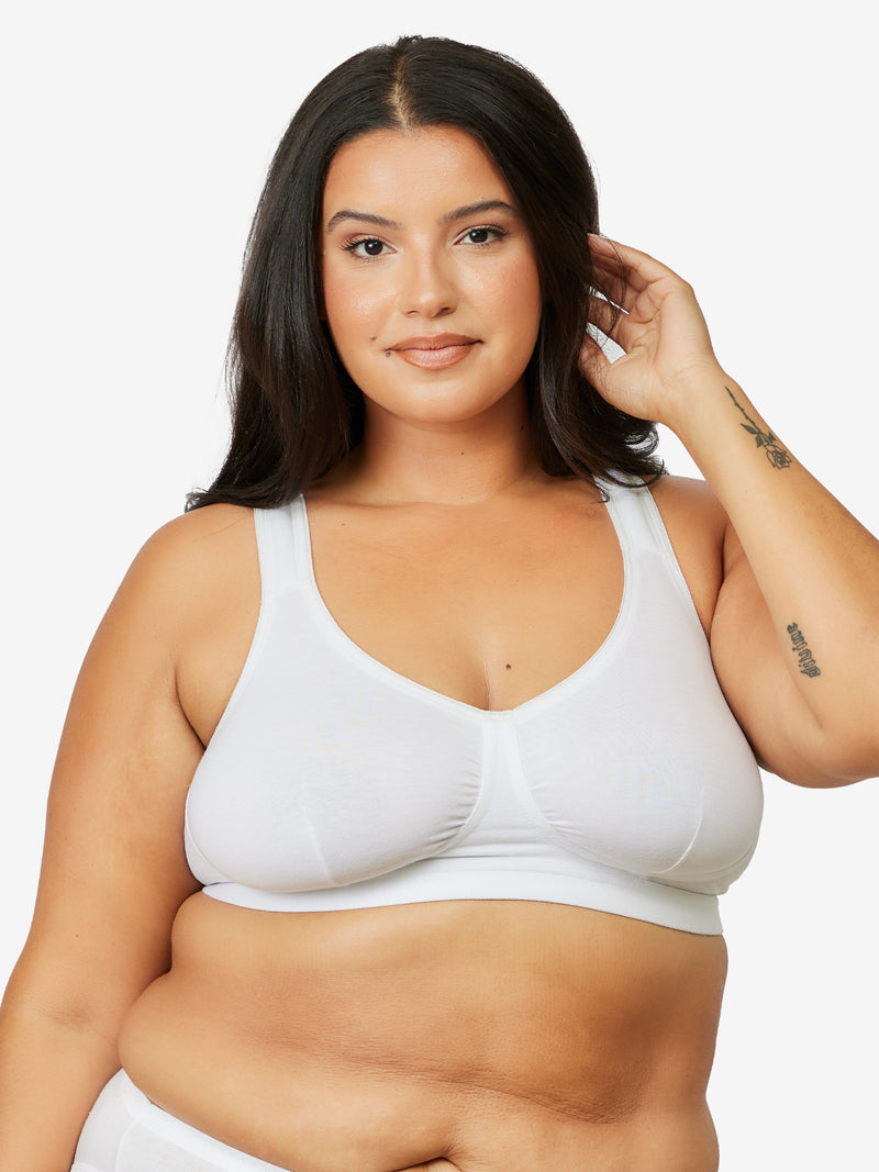 Woman Within Plus Size Wirefree Everyday Cotton Leisure Bra by