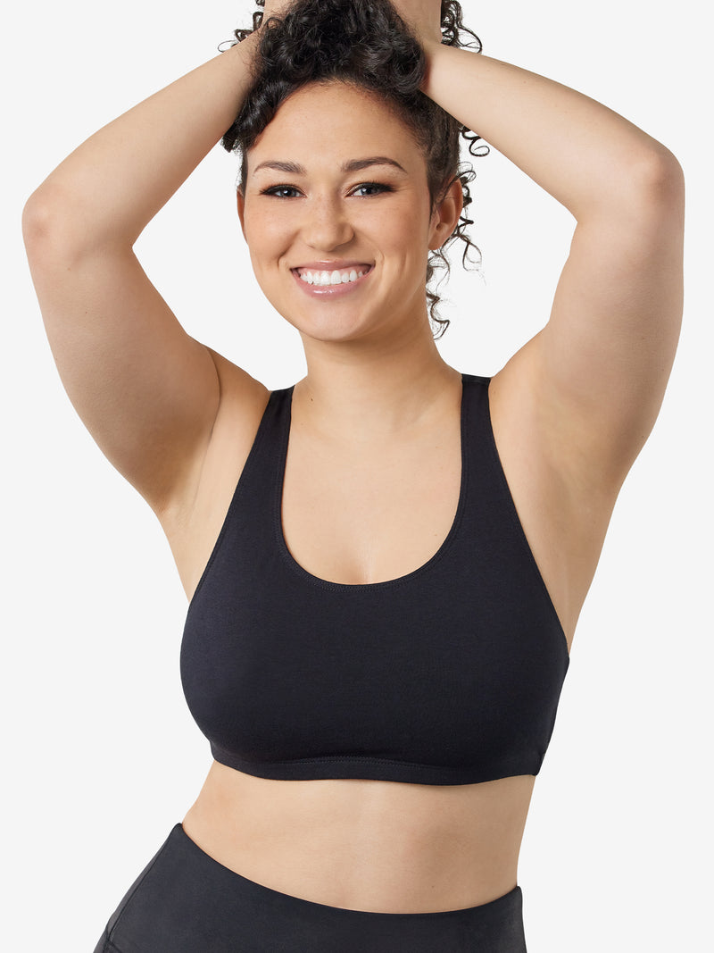 Figleaves Curve double layer detail zip front sports bra in black