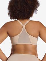 The Luna - Front-Closure Racerback Power Mesh Bra - Sand,34DD