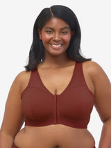 The Harper - Wirefree Mesh Front-Closure Bra - Spiced Apple,34CDDD