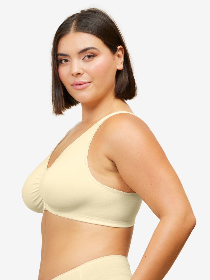 Leading Lady The Marlene - Silky Front-closure Comfort Bra In White, Size:  46b/c/d : Target