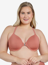 The Luna - Front-Closure Racerback Power Mesh Bra - Canyon Clay,34DD