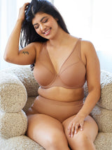 The Jolene - Perfect Plunge Underwire Bra - Mocha,34DD