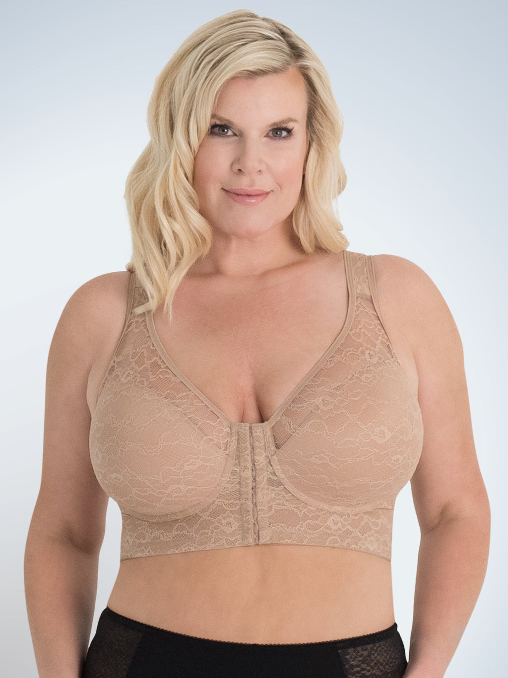 Taupe Plus Lace Me Up Bralette