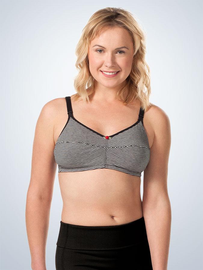Leading Lady The Dorothy - Wirefree Maternity to Nursing T-Shirt Bra in  Black, Size: 36C